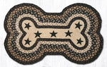 Earth Rugs DBP-313 Black Stars Dog Bone Braided Rug