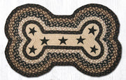 Earth Rugs DBP-313 Black Stars Dog Bone Braided Rug