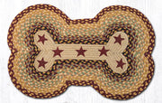 Earth Rugs DBP-357 Burgundy Stars Dog Bone Braided Rug