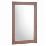 Benzara Rectangular Wooden Frame Wall Mirror with 2 Hooks, Brown