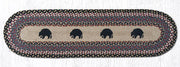Earth Rugs OP-43 Black Bears Oval Patch Runner 13``x48``