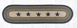 Earth Rugs OP-99 Black Stars Oval Patch Runner 13``x48``