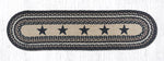 Earth Rugs OP-313 Black Stars Oval Patch Runner 13``x48``