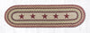 Earth Rugs OP-357 Burgundy Stars Oval Patch Runner 13``x48``