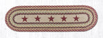 Earth Rugs OP-357 Burgundy Stars Oval Patch Runner 13``x48``