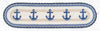 Earth Rugs OP-443 Navy Anchor Oval Patch Runner 13``x48``