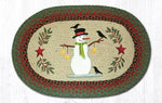 Earth Rugs OP-25 Snowman with Crow Oval Patch 20``x30``