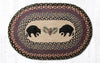 Earth Rugs OP-43 Black Bears Oval Patch 20``x30``