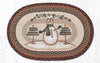 Earth Rugs OP-81 Moon & Star Snowman Oval Patch 20``x30``