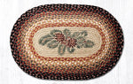 Earth Rugs OP-83 Pinecone Red Berry Oval Patch 20``x30``