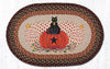 Earth Rugs OP-222 Black Cat Pumpkin Oval Patch 20``x30``
