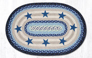 Earth Rugs OP-312 Blue Stars Oval Patch 20``x30``