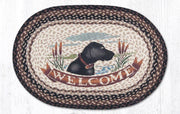 Rustic Welcome Rug – 20x30 Oval with Dog Design for Farmhouse Entryways
