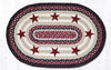Earth Rugs OP-344 Burgundy Stars Oval Patch 20``x30``