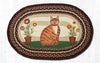 Earth Rugs OP-344 Folk Art Cat Oval Patch 20``x30``
