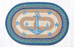 Earth Rugs OP-433 Anchor Stars Oval Patch 20``x30``