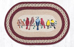 Earth Rugs OP-501 Birds on a Wire Oval Patch 20``x30``