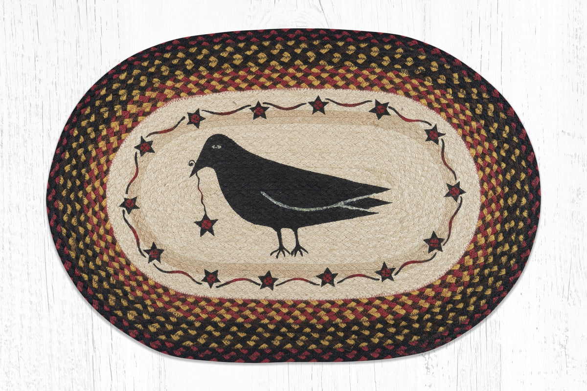 Earth Rugs OP-919 Crow & Star Oval Patch 20``x30`` – Uber Bazaar