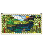 Meyda Lighting 65497 40"W X 20"H Sunset Meadow Stained Glass Window Panel