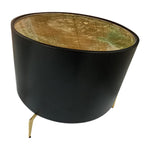 Sagebrook Home 18545-02 Wood, 24" Gold Leaf Top Side Table, Black/Gld