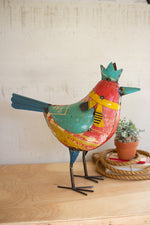 Kalalou NTM1239 Recycled Metal Bird with Crown