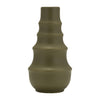 Sagebrook Home 17420-03 Ceramic, 11", Ring Pattern Vase, Olive