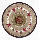 Earth Rugs RP-19 Primitive Stars Burgundy Round Patch 27``x27``