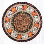 Earth Rugs RP-222 Pumpkin Crow Round Patch 27``x27``
