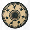 Earth Rugs RP-313 Black Stars Round Patch 27``x27``