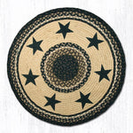 Earth Rugs RP-313 Black Stars Round Patch 27``x27``