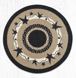 Earth Rugs RP-313 Primitive Stars Black Round Patch 27``x27``