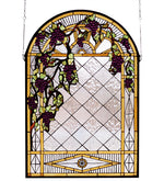 Meyda Lighting 66048 24"W X 36"H Grape Diamond Trellis Stained Glass Window Panel