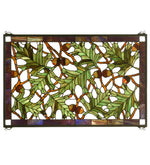 Meyda Lighting 66276 28"W X 18"H Acorn & Oak Leaf Stained Glass Window Panel