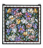 Meyda Lighting 66278 22"W X 22"H Sugar Magnolia Stained Glass Window Panel