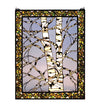 Meyda Lighting 66636 28"W X 36"H Birch Tree in Winter Right Stained Glass Window Panel
