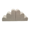 Sagebrook Home 18414-01 Ceramic, Set of 2 7" Step-Arch Bookends, Light Grey