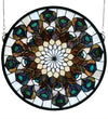 Meyda Lighting 66805 17"W X 17"H Tiffany Peacock Feather Medallion Stained Glass Window Panel