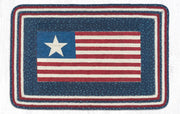 Earth Rugs American Flag Oblong Patch 20x30 Handcrafted Jute Patriotic Accent Rug