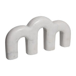 Sagebrook Home 18612 Marble, 14" 3-Horseshoe Table Top Deco, White