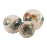 Sagebrook Home 17460 Iron, Set of 3 4, 5, 6", Colored Stained Deco Balls, White