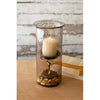 Kalalou CV1020A  Mini Smoked Glass Candle Cylinders with Rustic Insert