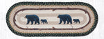 Earth Rugs OP-116 Mama & Baby Bear Oval Table Runner 13``x36``