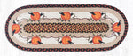 Earth Rugs OP-222 Pumpkin Crow Oval Table Runner 13``x36``