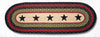 Earth Rugs OP-238 Black Stars Oval Table Runner 13``x36``