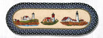 Earth Rugs OP-251 Three Lighthouses Oval Table Runner 13``x36``