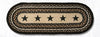 Earth Rugs OP-313 Black Stars Oval Table Runner 13``x36``