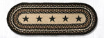 Earth Rugs OP-313 Black Stars Oval Table Runner 13``x36``