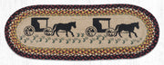 Earth Rugs OP-319 Amish Buggy Oval Table Runner 13``x36``