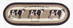 Earth Rugs OP-344 Farmhouse Cow Oval Table Runner 13``x36``