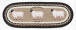 Earth Rugs OP-344 Farmhouse Sheep Oval Table Runner 13``x36``